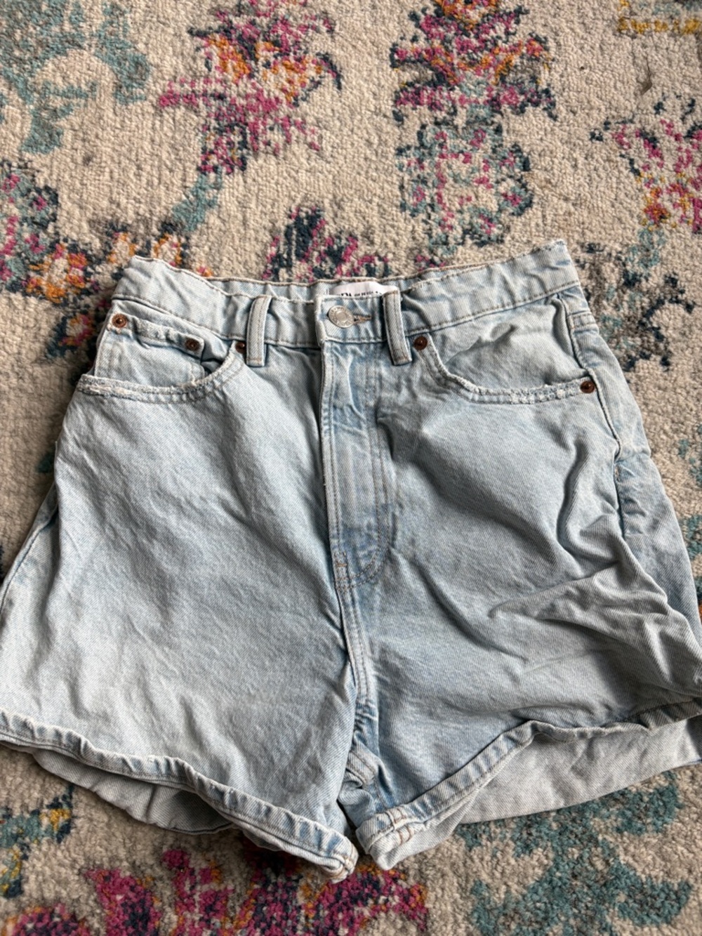Zara Light Wash Denim Shorts - Pale Blue